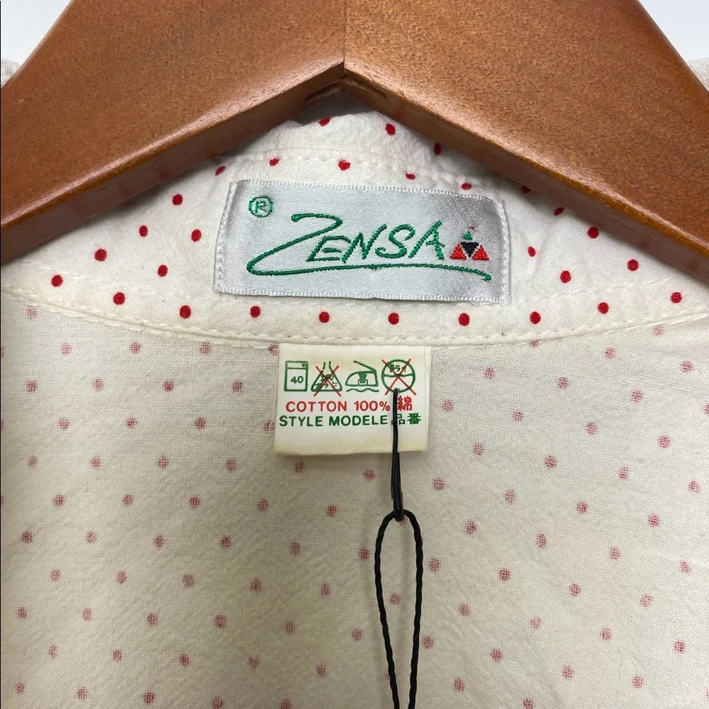 Cropped floral Embroidered polka dot vintage top - Picture 5 of 6